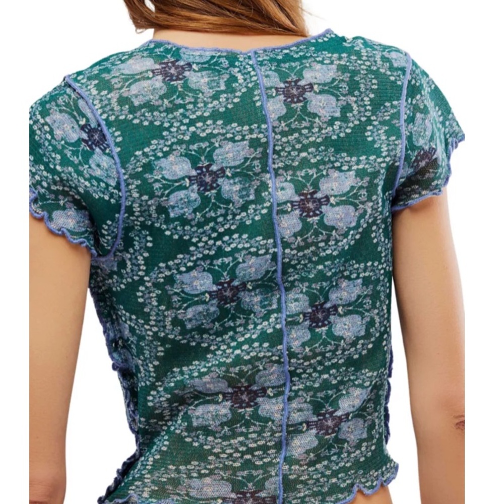 Free People Oh My Baby Tee size L seagrass combo - Picture 2 of 7